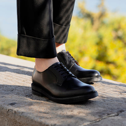 Zapatos Derby de piel – Negros