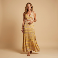 Vestido largo mujer tie-dye con abertura lateral – estilo boho verano elegante