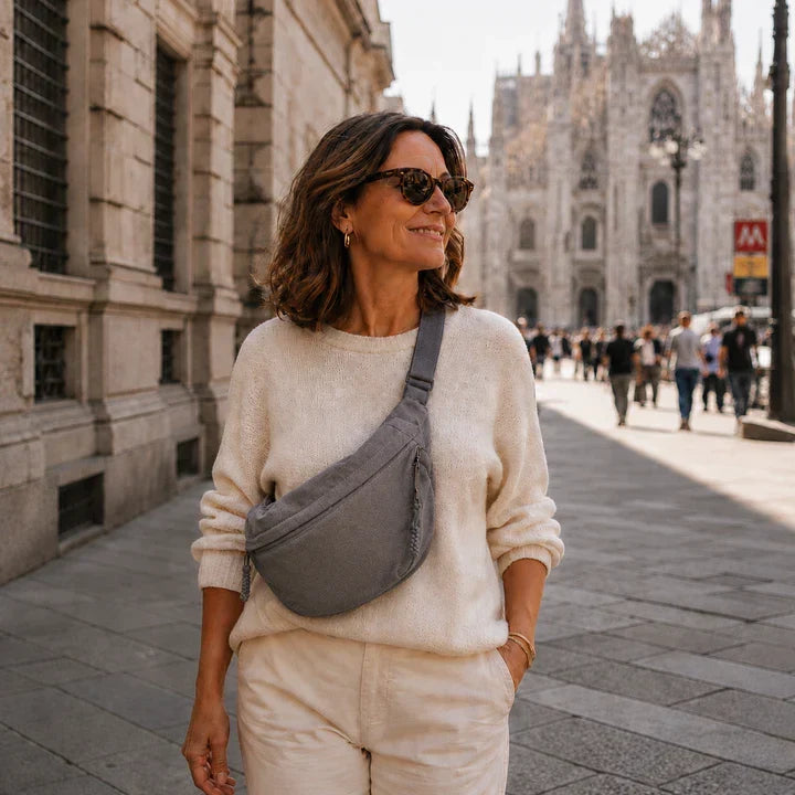 Bolso bandolera mujer en nylon con bolsillos y correa ajustable