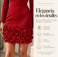 Victoria | Vestido elegante con rosas en relieve