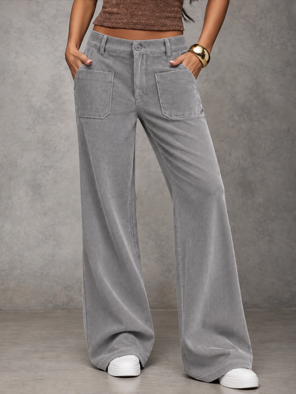 Pantalones de mujer de pierna ancha, cómodos y de corte relajado.