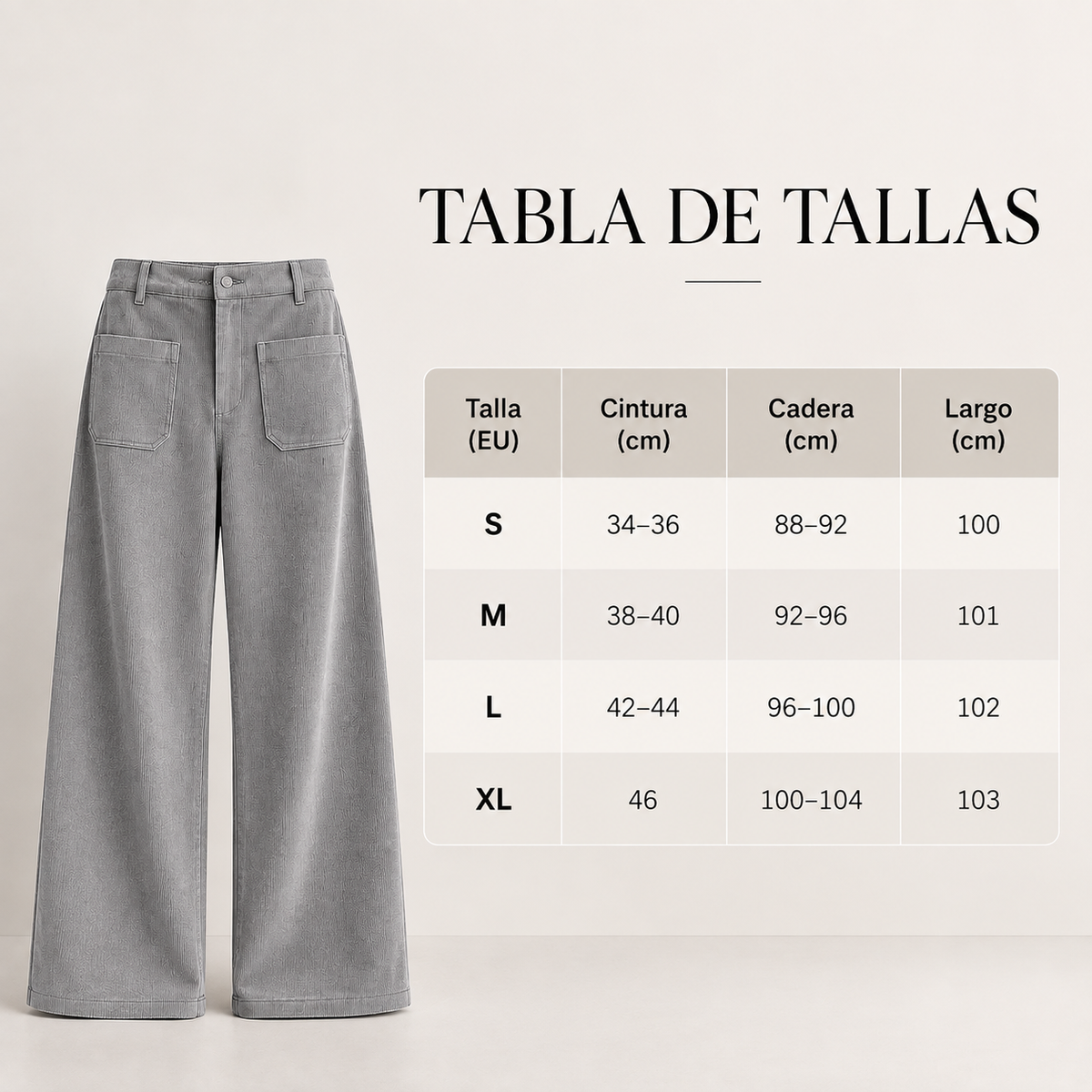 Pantalones de mujer de pierna ancha, cómodos y de corte relajado.