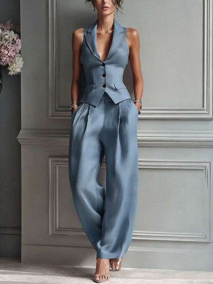 Julia | Conjunto de chaleco sastre y pantalón de pinzas