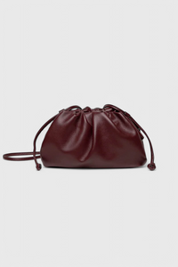 Bolso cruzado mujer burdeos elegante – bolso compacto cuero vegano tipo pouch
