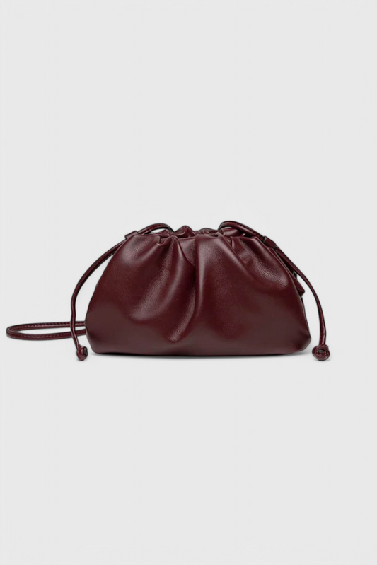 Borsa a tracolla da donna bordeaux elegante – borsa compatta in pelle vegana modello pouch