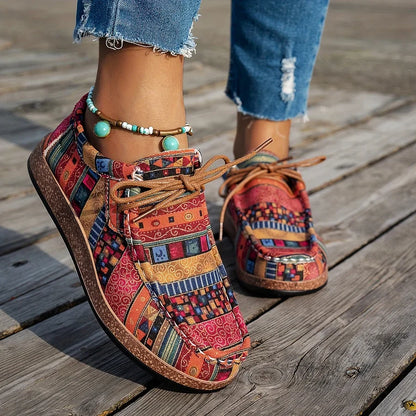 Zapatillas deportivas ortopédicas y cómodas multicolor para mujer.