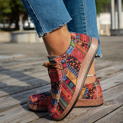 Zapatillas deportivas ortopédicas y cómodas multicolor para mujer.