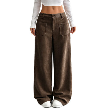 Pantalones de mujer de pierna ancha, cómodos y de corte relajado.