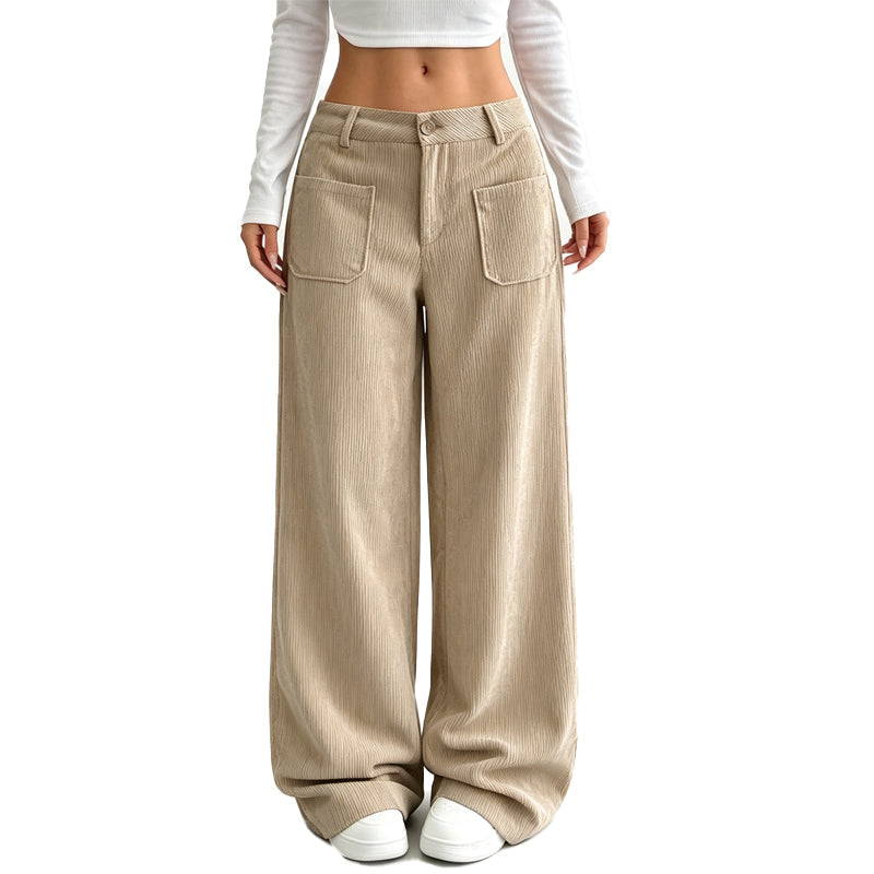 Pantalones de mujer de pierna ancha, cómodos y de corte relajado.