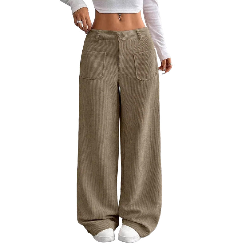 Pantalones de mujer de pierna ancha, cómodos y de corte relajado.