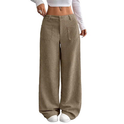 Pantalones de mujer de pierna ancha, cómodos y de corte relajado.