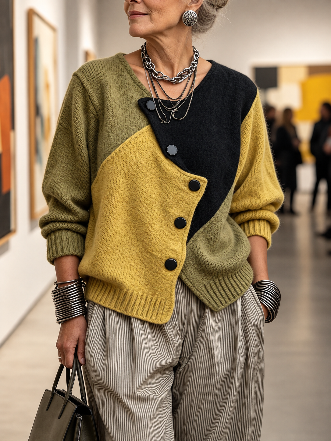 Wella™ | Cardigan in maglia color block