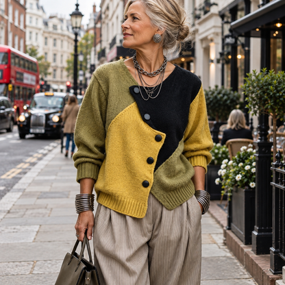Wella™ | Cardigan in maglia color block